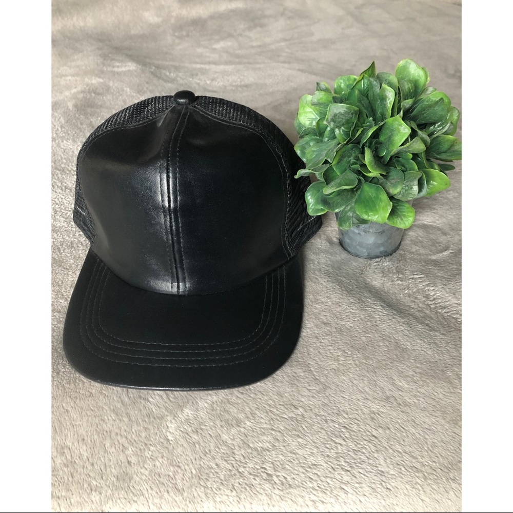 SOLD. Trucker hat, faux leather